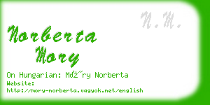 norberta mory business card